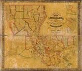 Louisiana 1848 State Map with Landowner Names 43x49, Louisiana 1848 State Map with Landowner Names